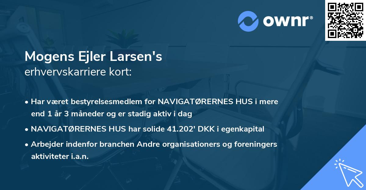 Mogens Ejler Larsen's erhvervskarriere kort