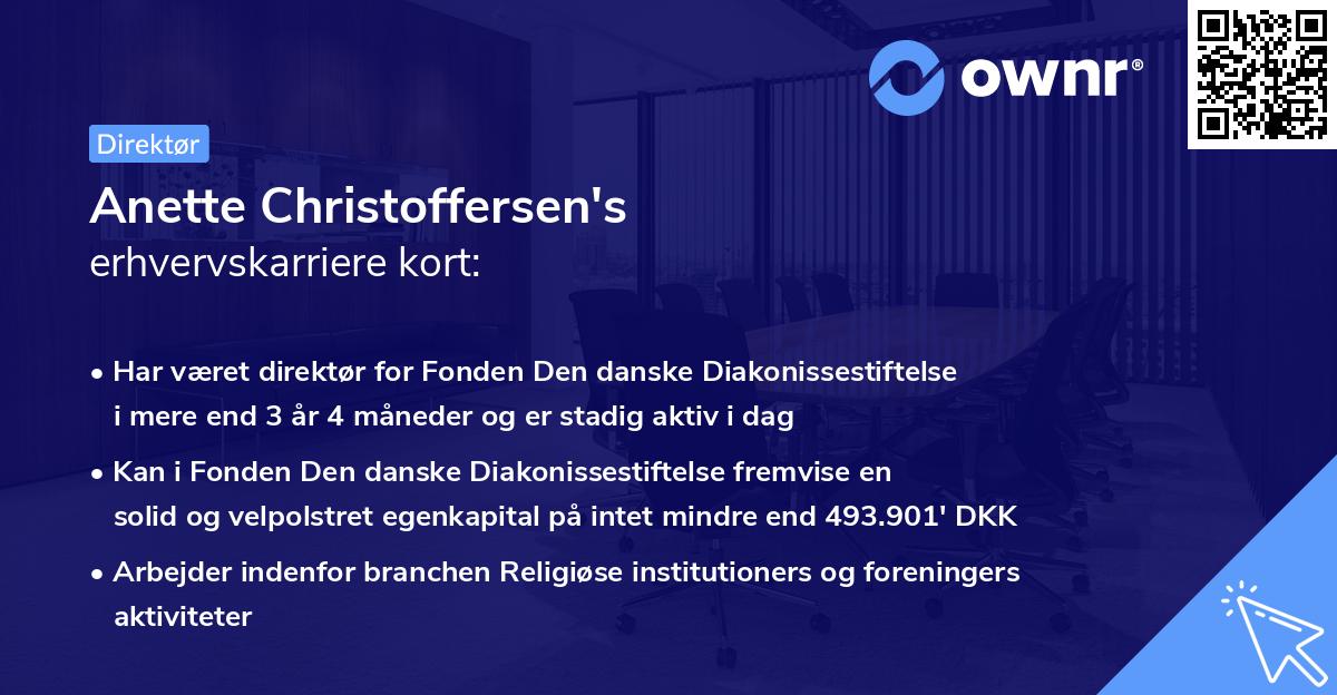 Anette Christoffersen's erhvervskarriere kort