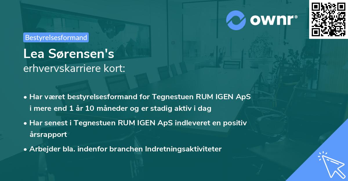Lea Sørensen's erhvervskarriere kort