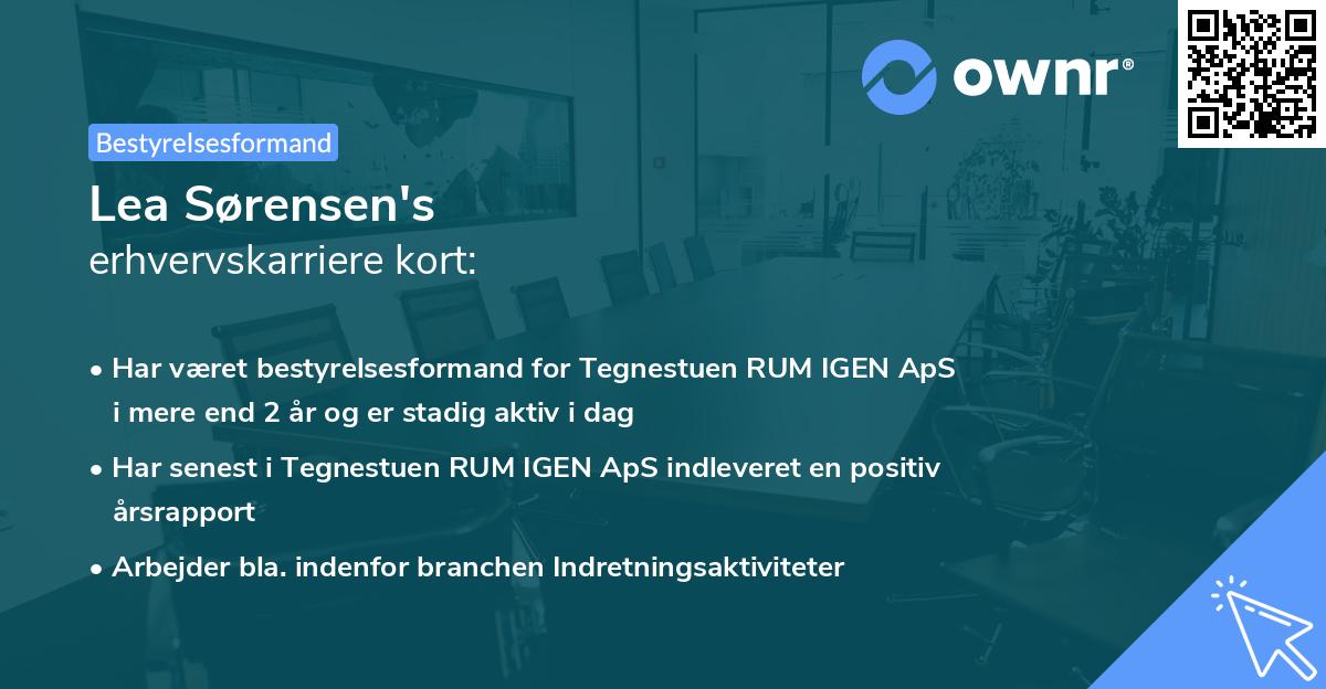 Lea Sørensen's erhvervskarriere kort