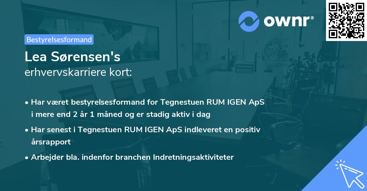 Lea Sørensen's erhvervskarriere kort