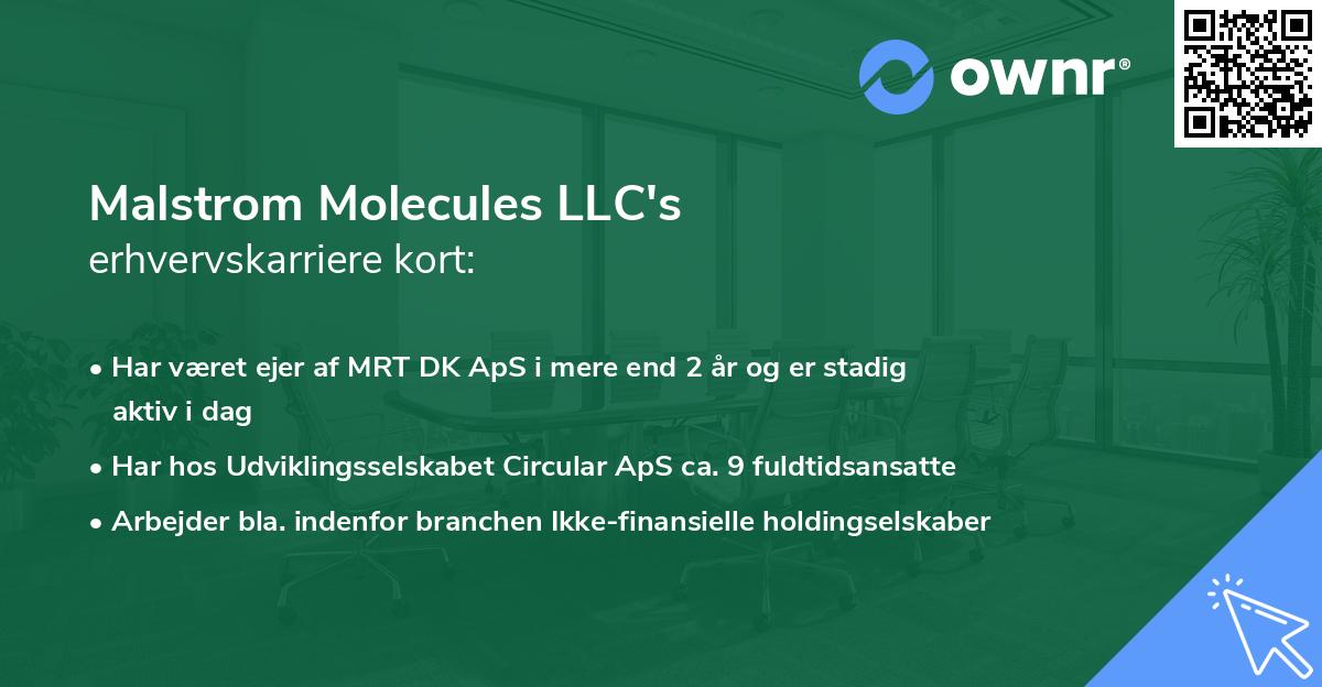 Malstrom Molecules LLC's erhvervskarriere kort