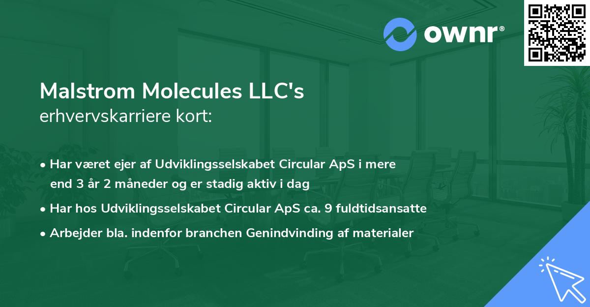 Malstrom Molecules LLC's erhvervskarriere kort