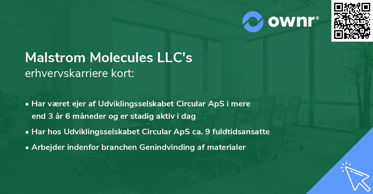 Malstrom Molecules LLC's erhvervskarriere kort