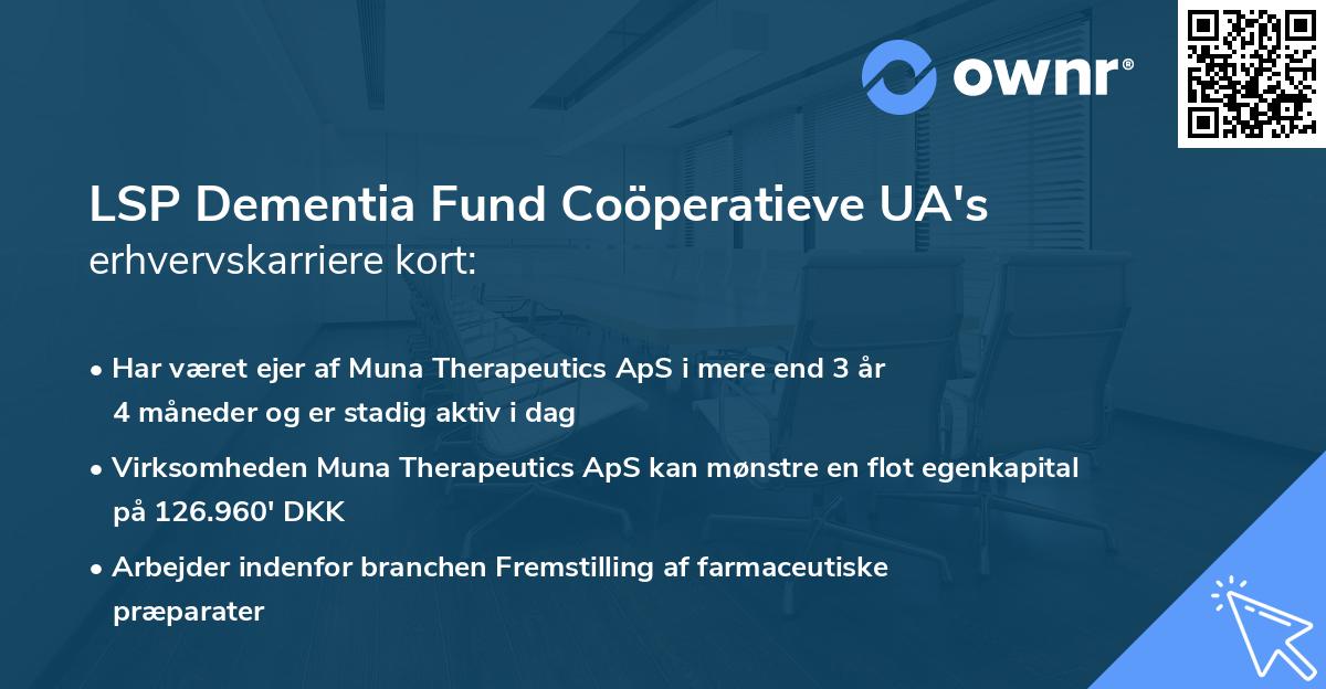 LSP Dementia Fund Coöperatieve UA's erhvervskarriere kort