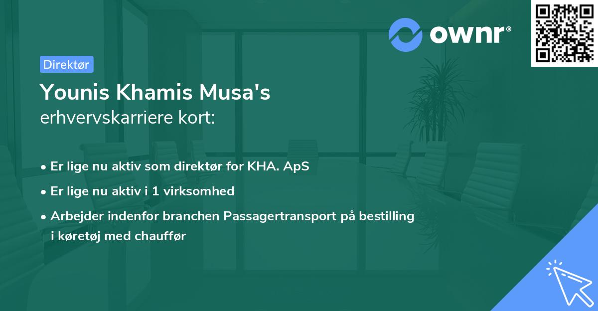 Younis Khamis Musa's erhvervskarriere kort