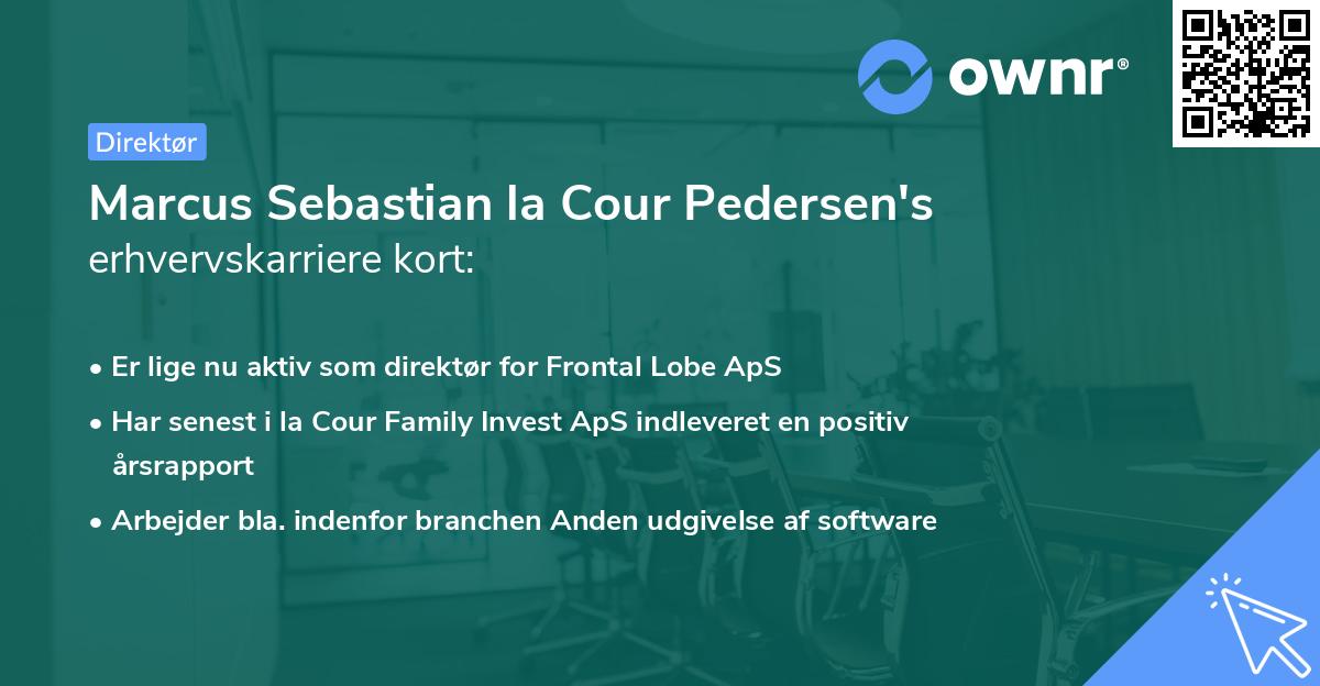 Marcus Sebastian la Cour Pedersen's erhvervskarriere kort