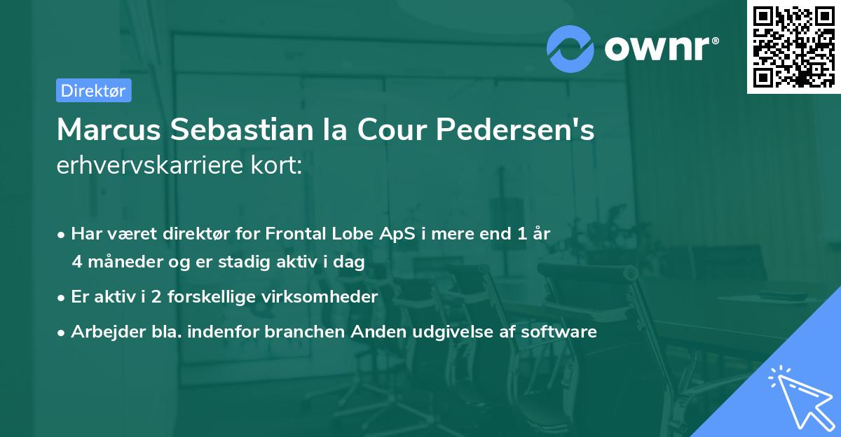Marcus Sebastian la Cour Pedersen's erhvervskarriere kort