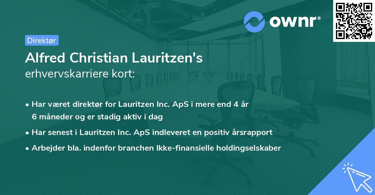 Alfred Christian Lauritzen's erhvervskarriere kort