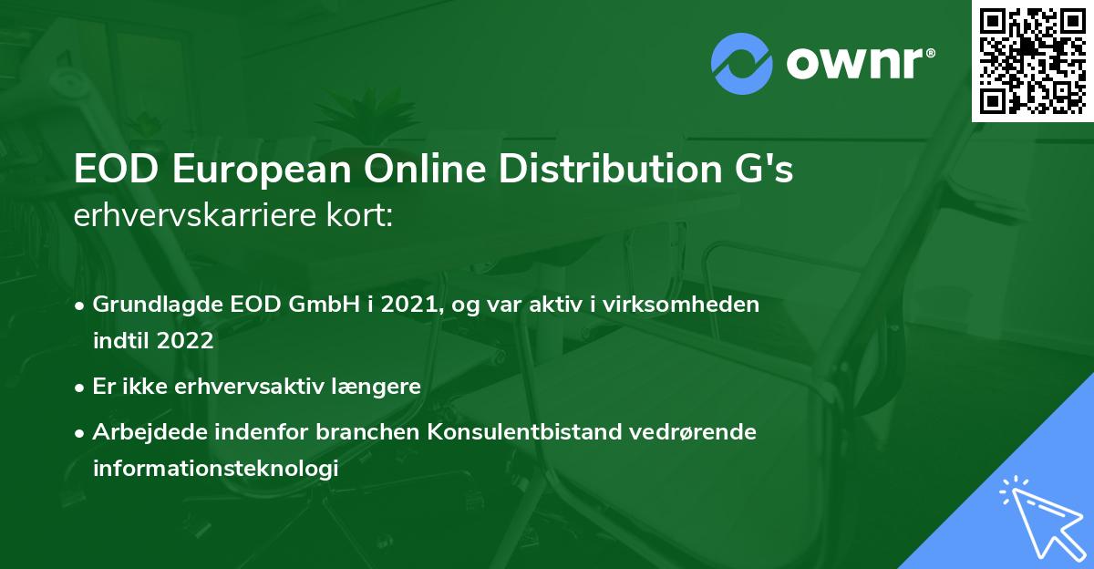 EOD European Online Distribution G's erhvervskarriere kort
