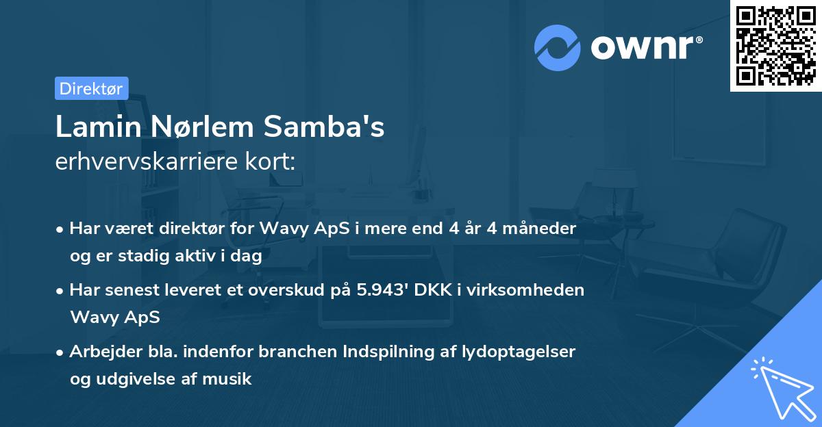Lamin Nørlem Samba's erhvervskarriere kort
