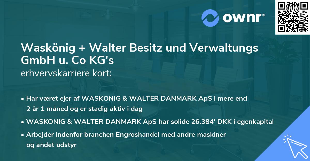 Waskönig + Walter Besitz und Verwaltungs GmbH u. Co KG's erhvervskarriere kort