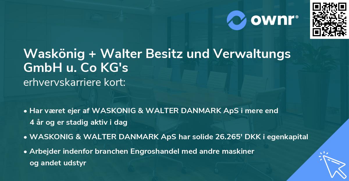 Waskönig + Walter Besitz und Verwaltungs GmbH u. Co KG's erhvervskarriere kort