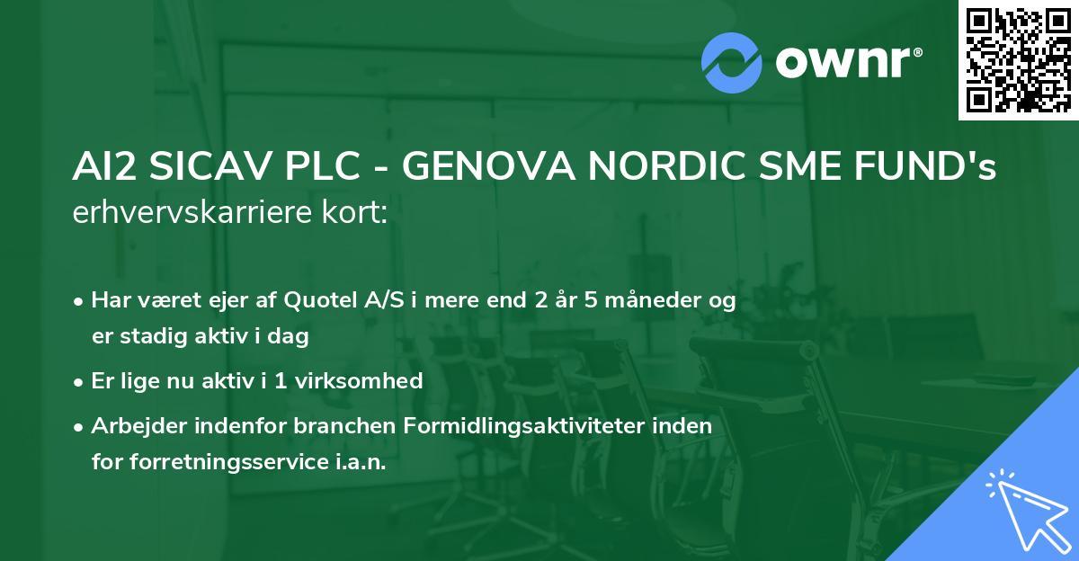 AI2 SICAV PLC - GENOVA NORDIC SME FUND's erhvervskarriere kort