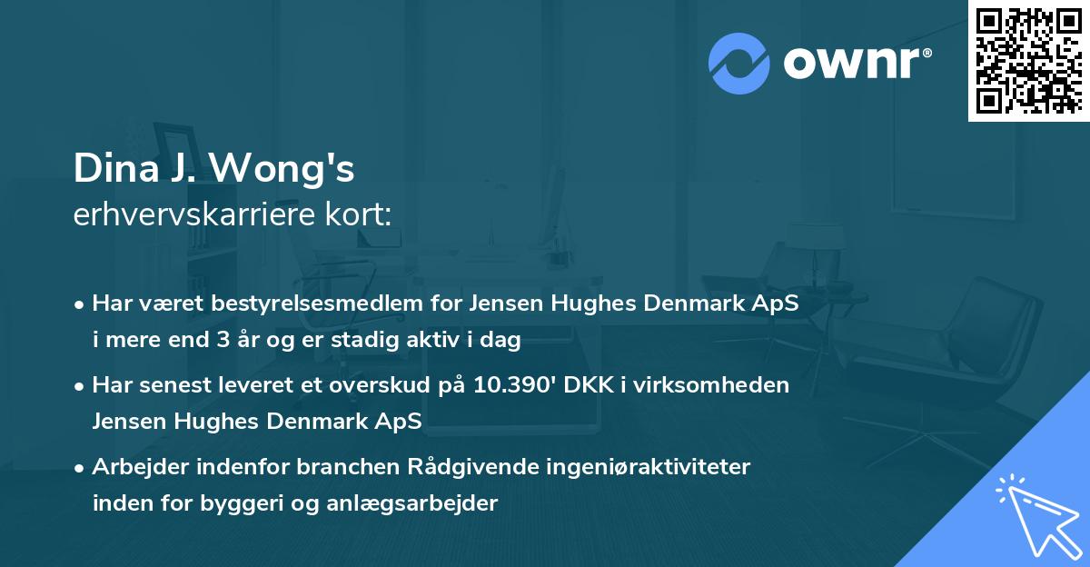 Dina J. Wong's erhvervskarriere kort