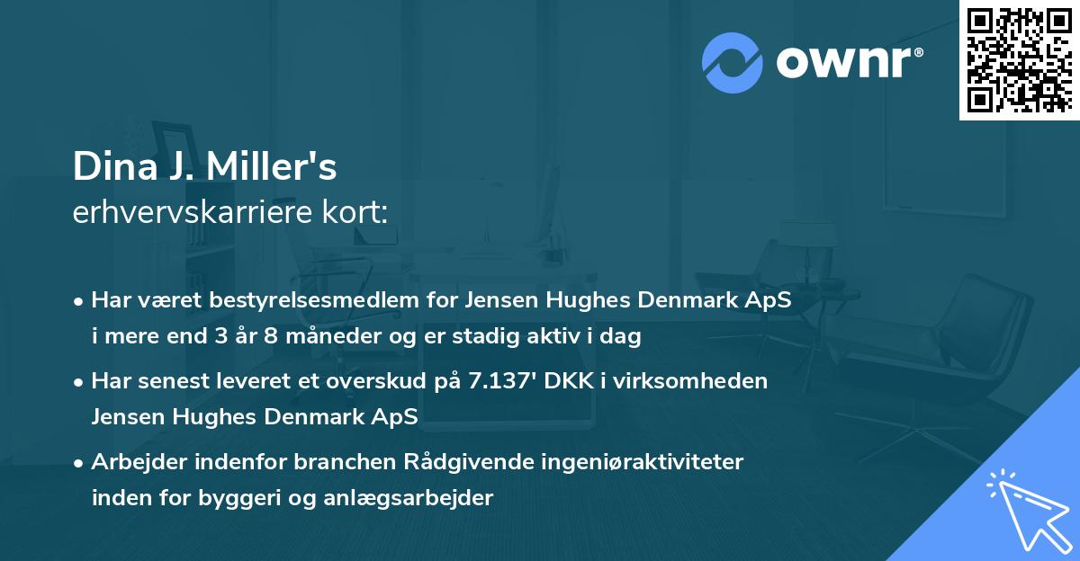 Dina J. Miller's erhvervskarriere kort
