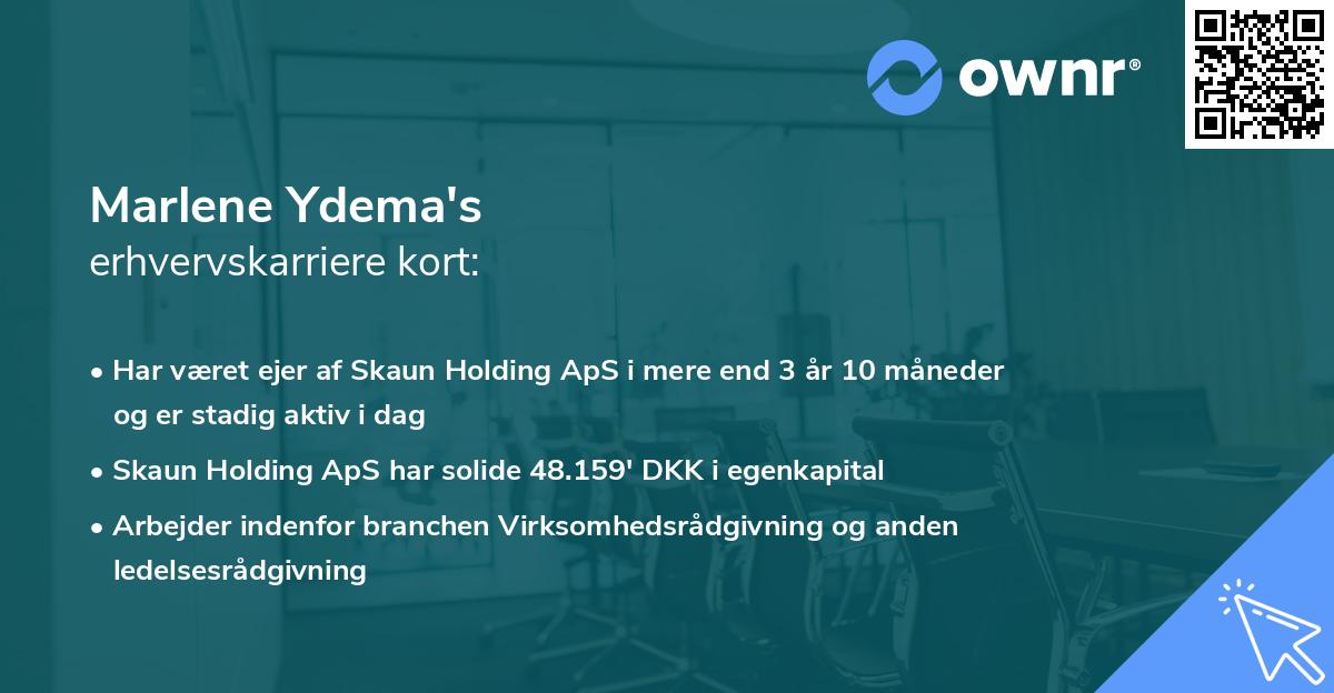 Marlene Ydema's erhvervskarriere kort