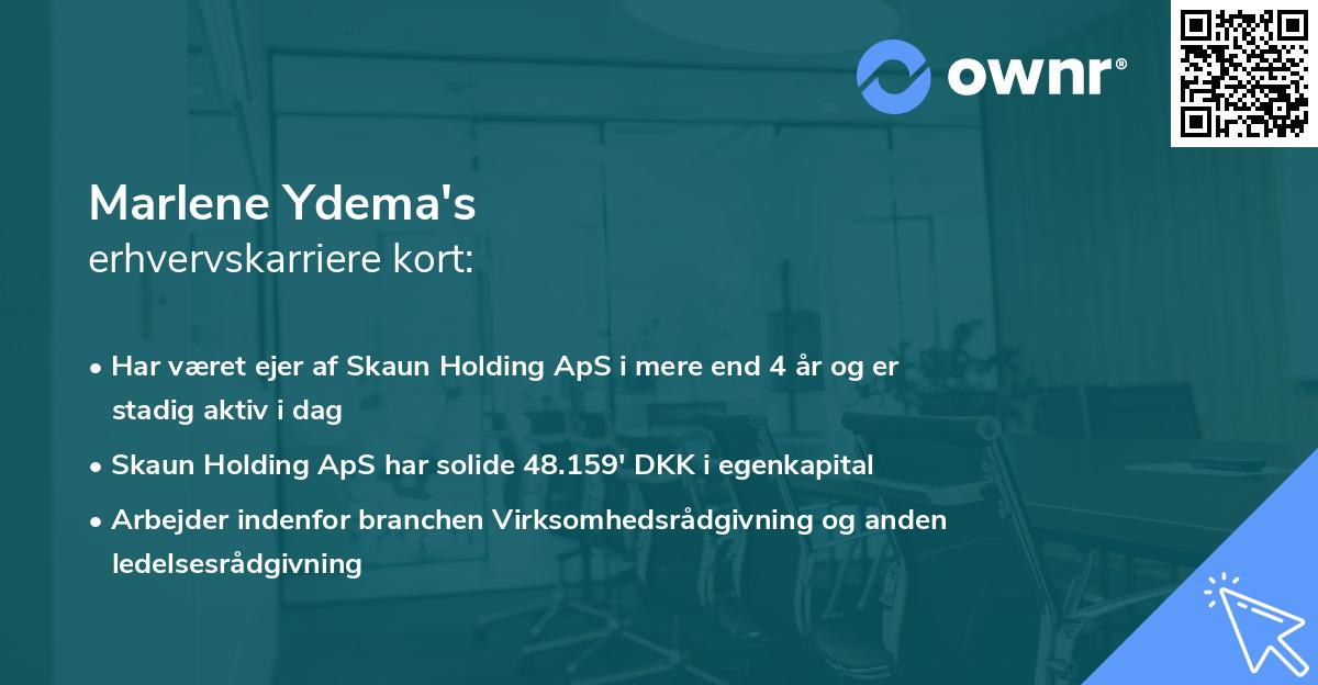 Marlene Ydema's erhvervskarriere kort