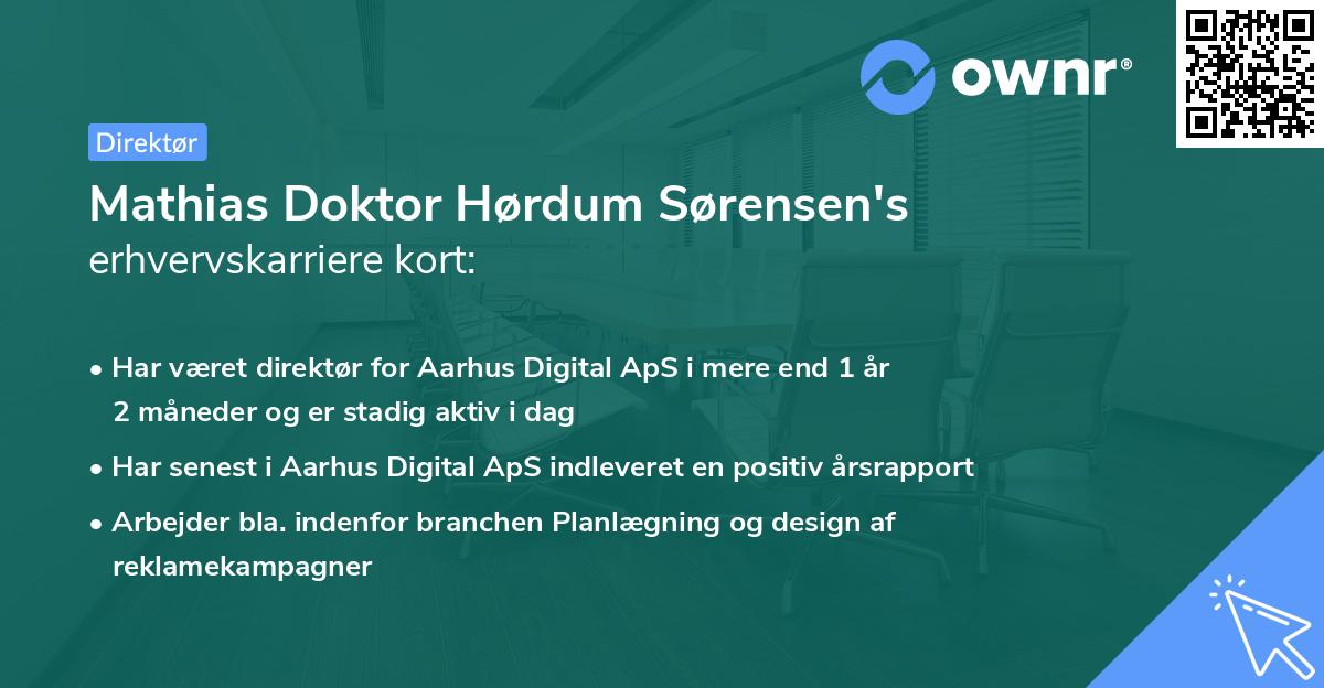 Mathias Doktor Hørdum Sørensen's erhvervskarriere kort
