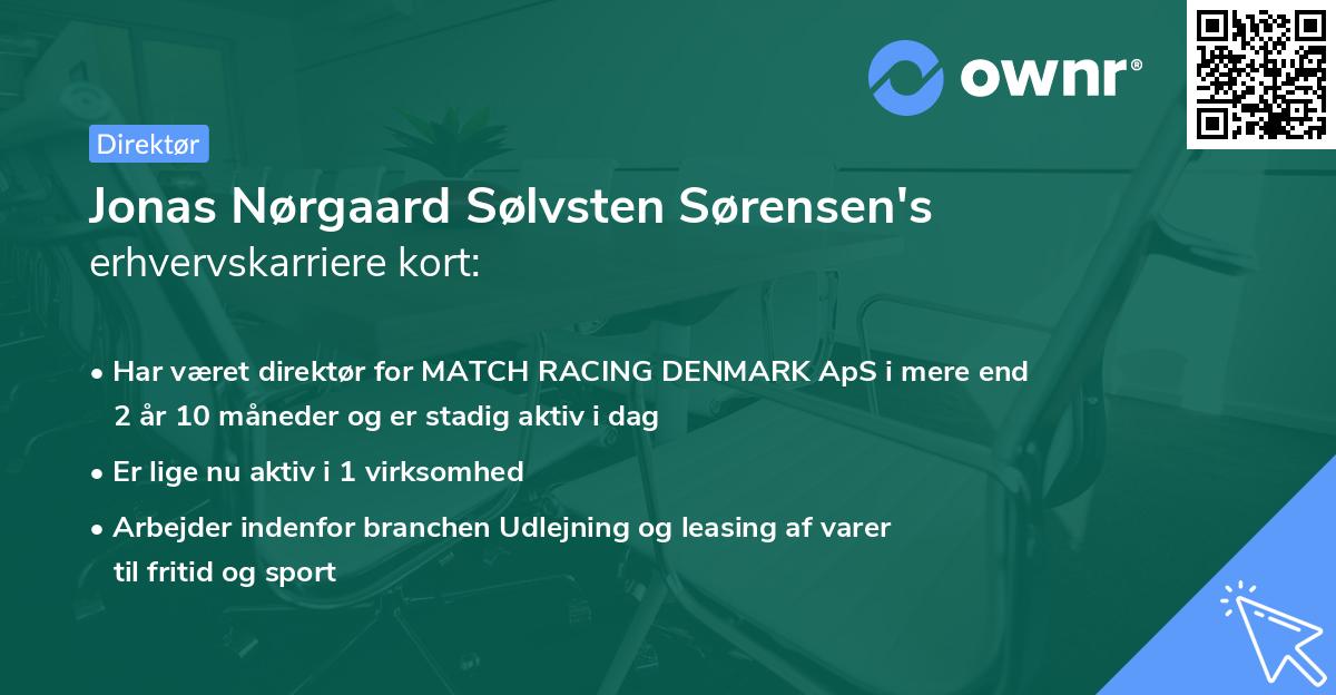 Jonas Nørgaard Sølvsten Sørensen's erhvervskarriere kort