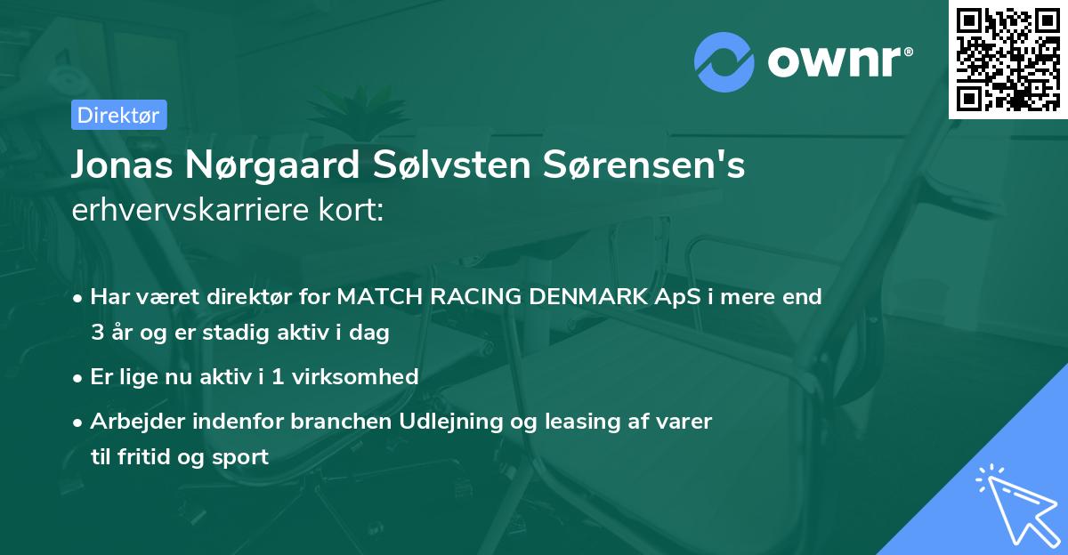 Jonas Nørgaard Sølvsten Sørensen's erhvervskarriere kort