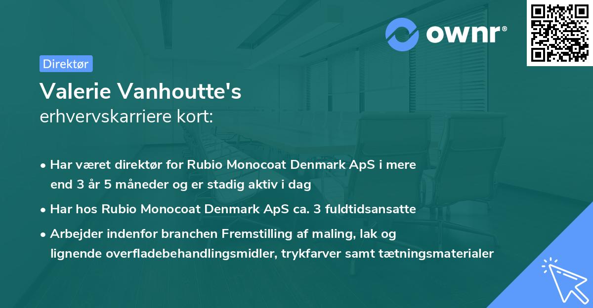 Valerie Vanhoutte's erhvervskarriere kort