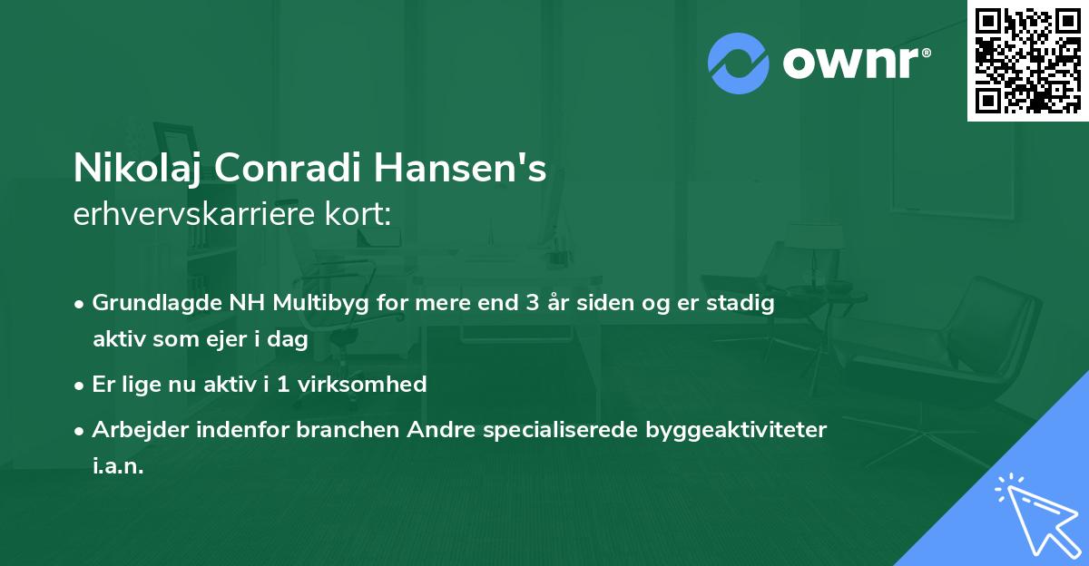 Nikolaj Conradi Hansen's erhvervskarriere kort