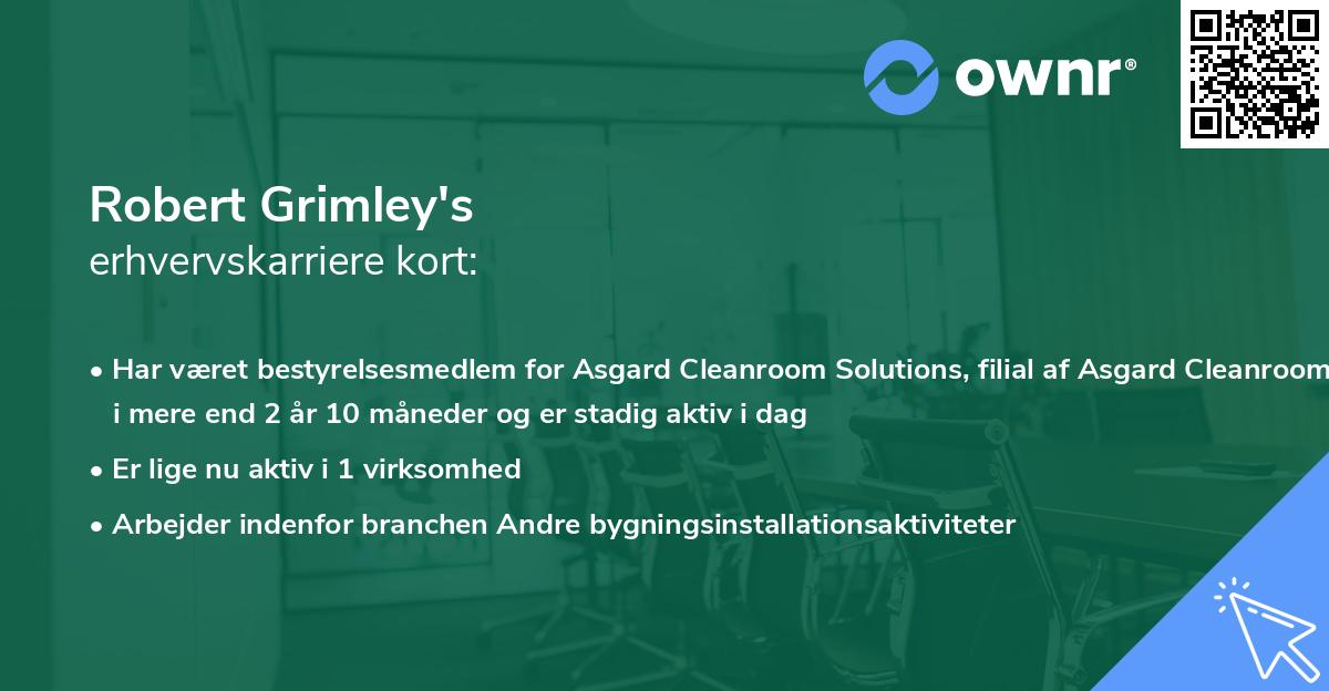 Robert Grimley's erhvervskarriere kort
