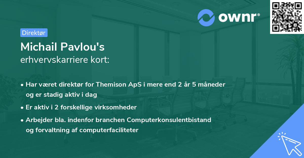 Michail Pavlou's erhvervskarriere kort