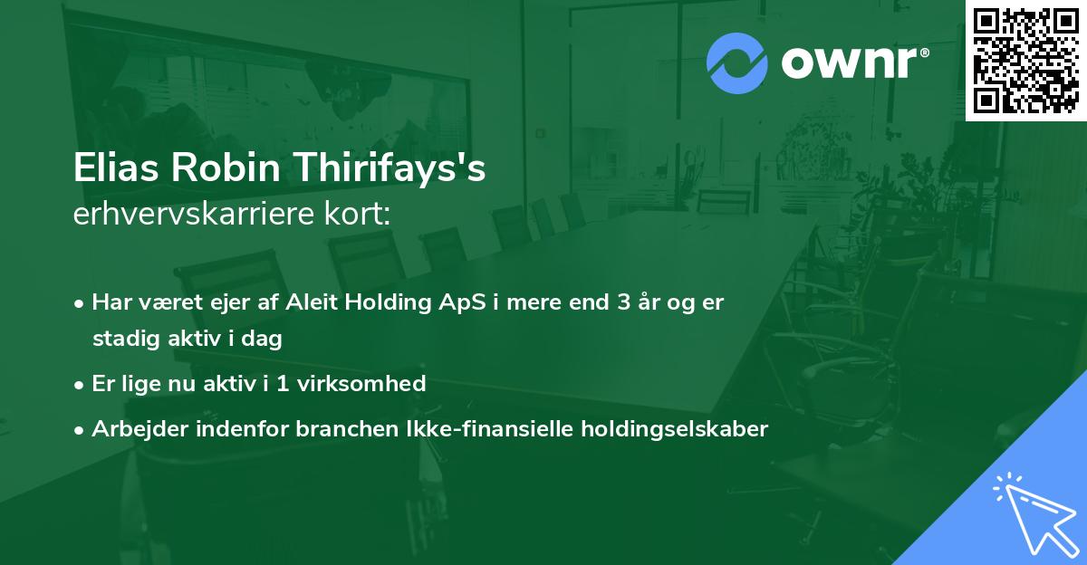 Elias Robin Thirifays's erhvervskarriere kort