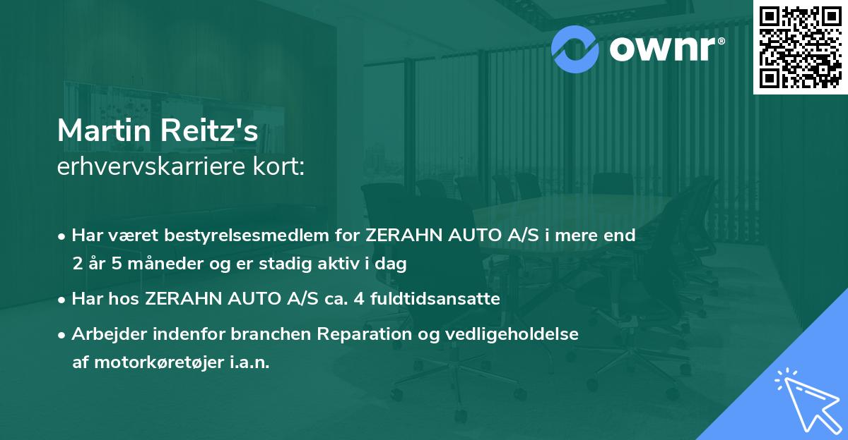 Martin Reitz's erhvervskarriere kort