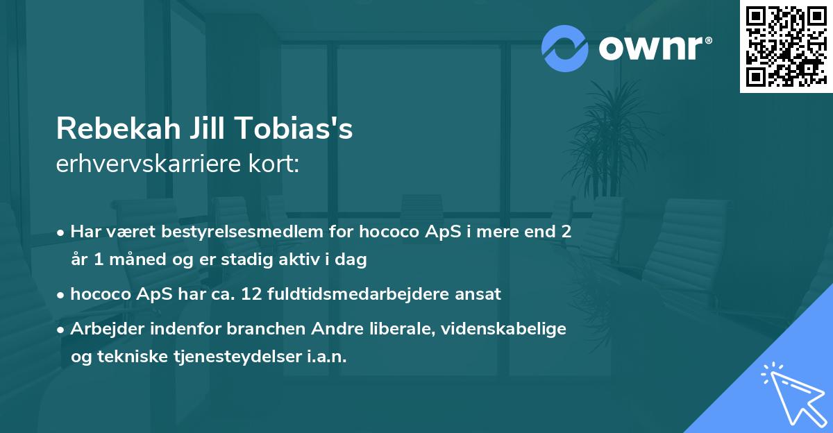 Rebekah Jill Tobias's erhvervskarriere kort