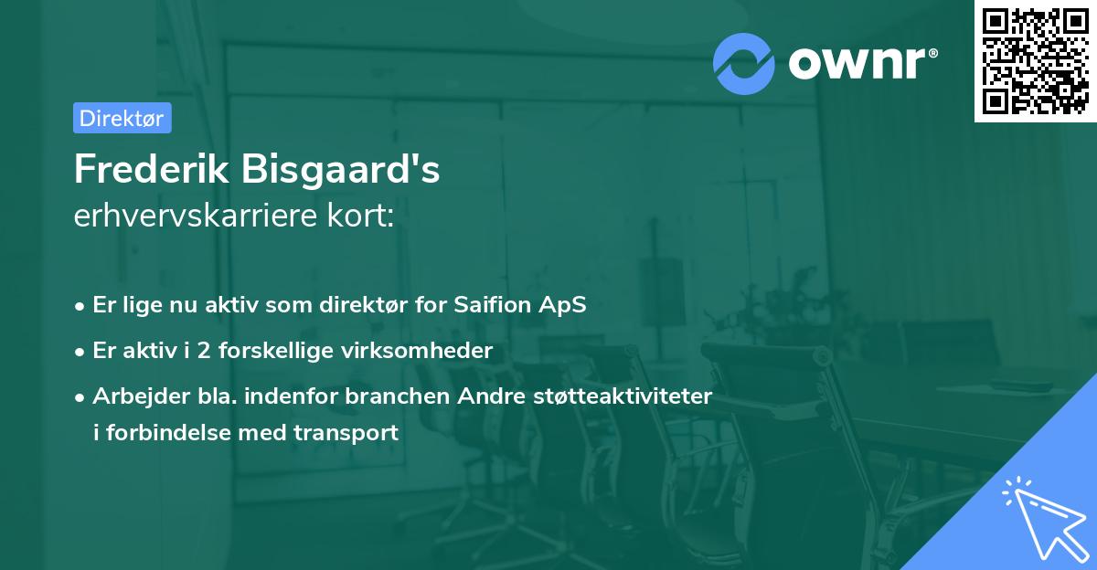 Frederik Bisgaard's erhvervskarriere kort