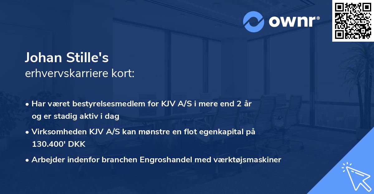 Johan Stille's erhvervskarriere kort