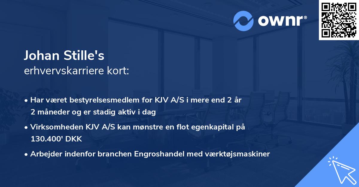 Johan Stille's erhvervskarriere kort