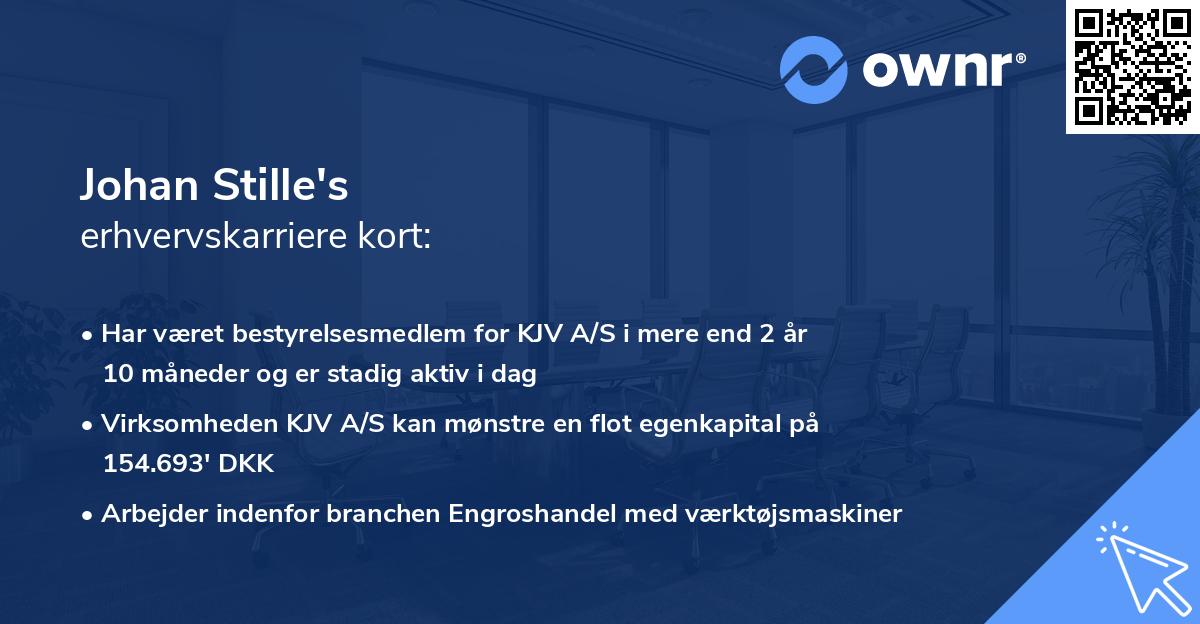 Johan Stille's erhvervskarriere kort