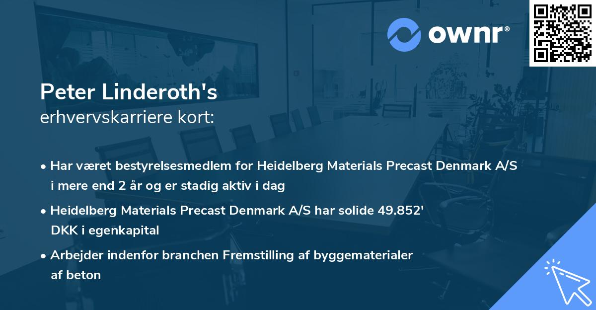 Peter Linderoth's erhvervskarriere kort