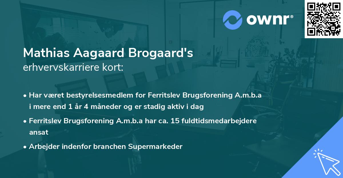 Mathias Aagaard Brogaard's erhvervskarriere kort
