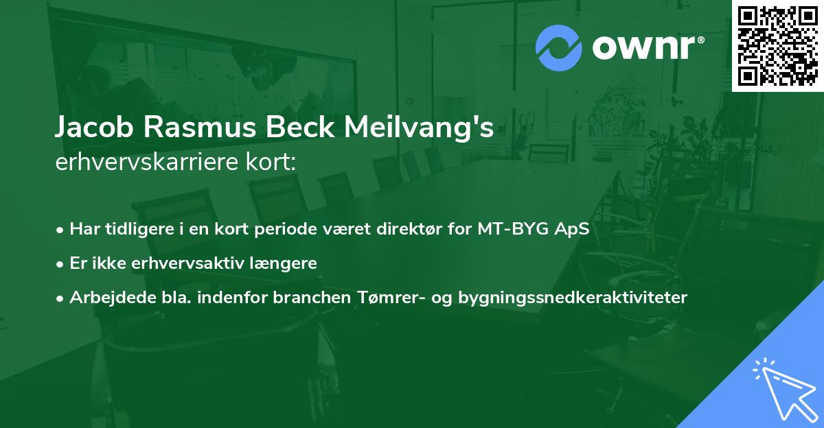 Jacob Rasmus Beck Meilvang's erhvervskarriere kort