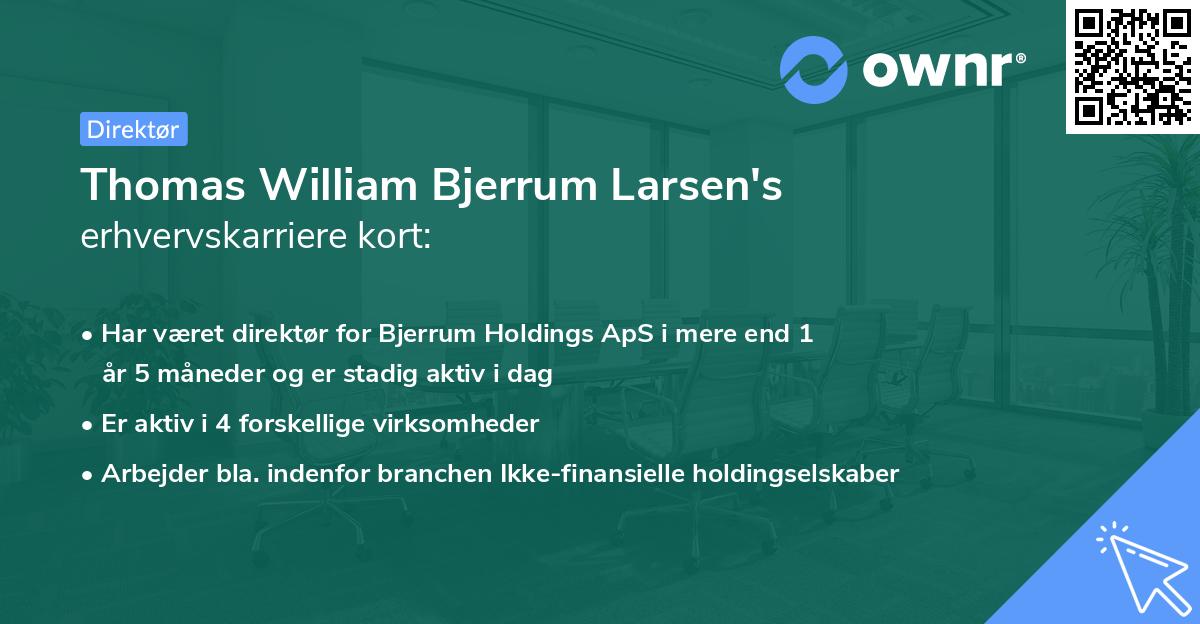 Thomas William Bjerrum Larsen's erhvervskarriere kort