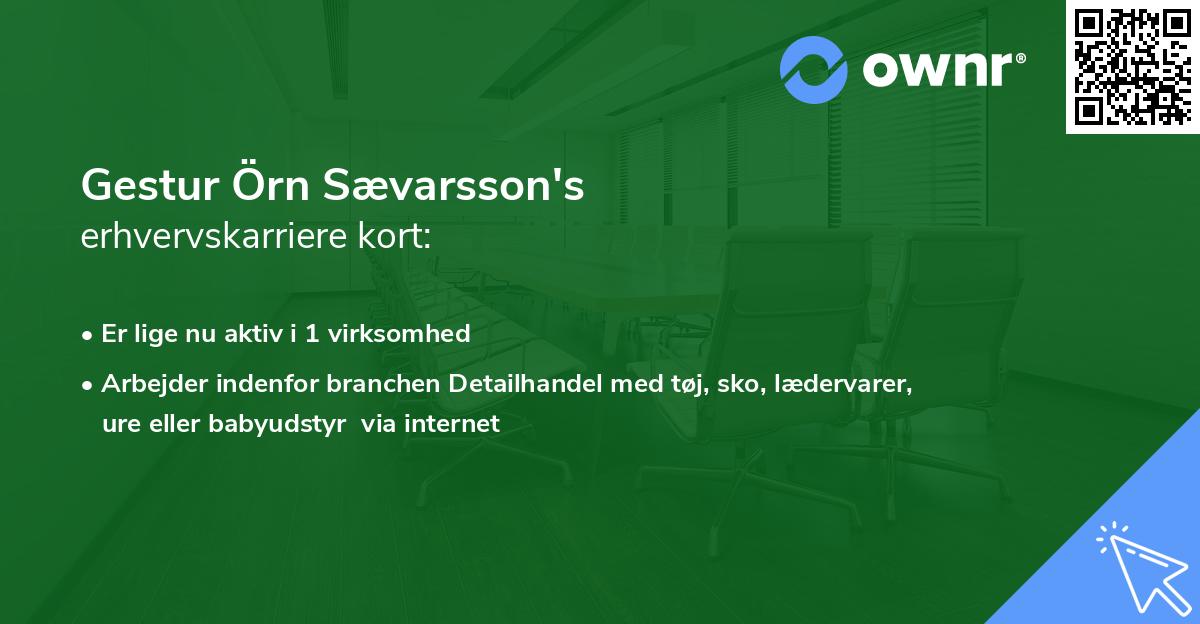 Gestur Örn Sævarsson's erhvervskarriere kort