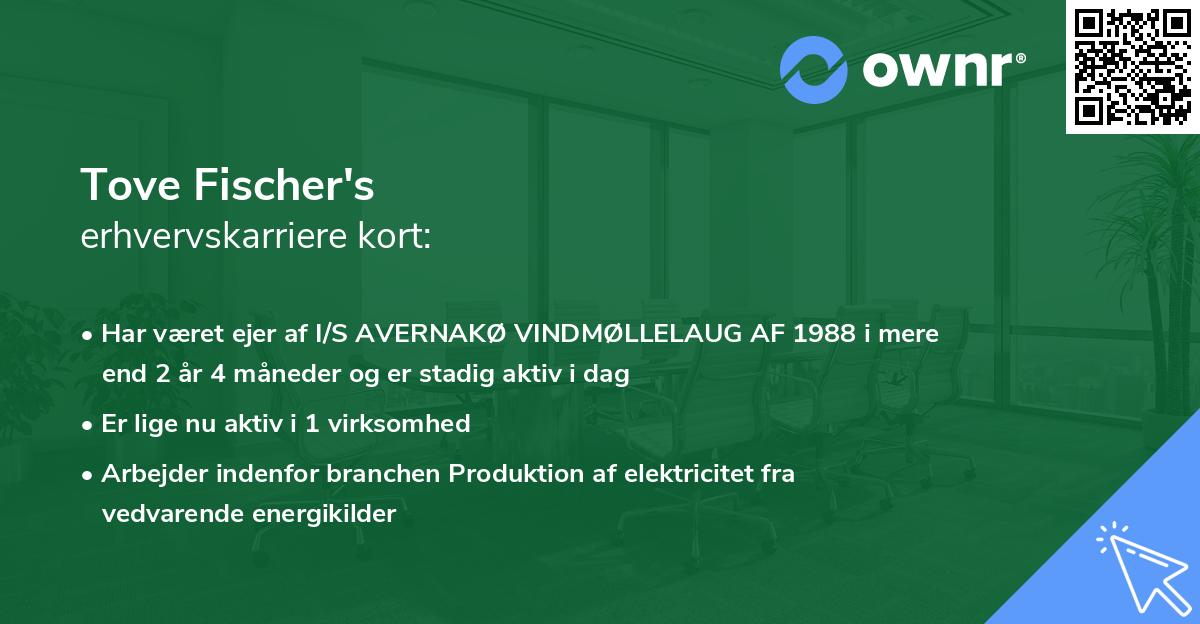 Tove Fischer's erhvervskarriere kort