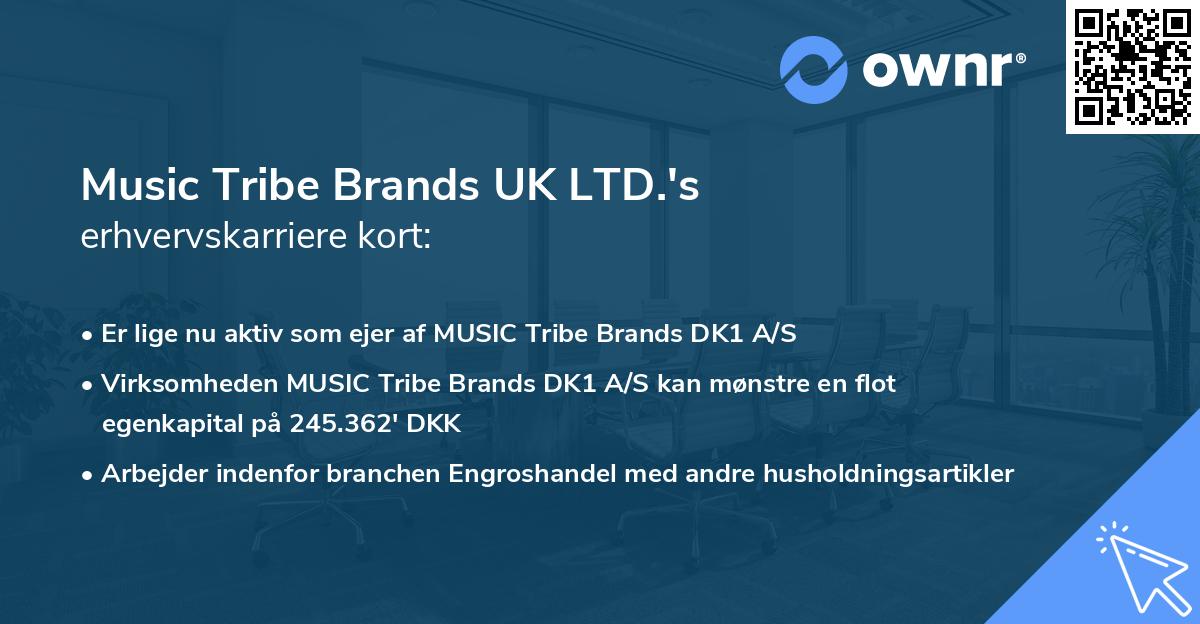 Music Tribe Brands UK LTD.'s erhvervskarriere kort