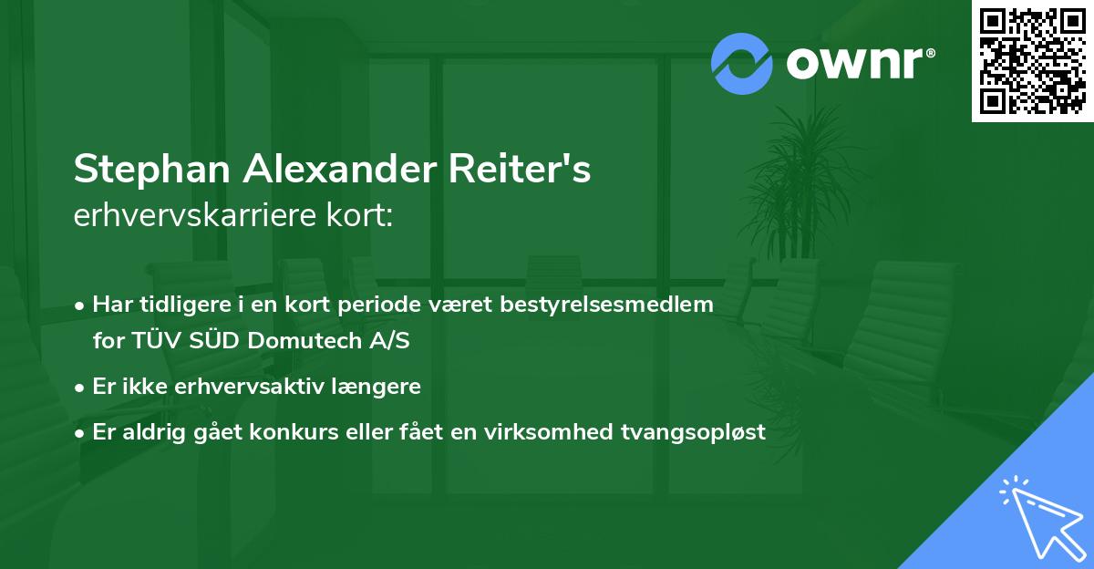 Stephan Alexander Reiter's erhvervskarriere kort