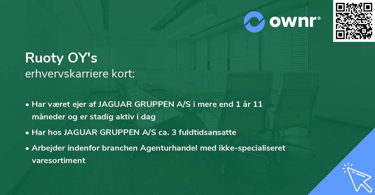 Ruoty OY's erhvervskarriere kort