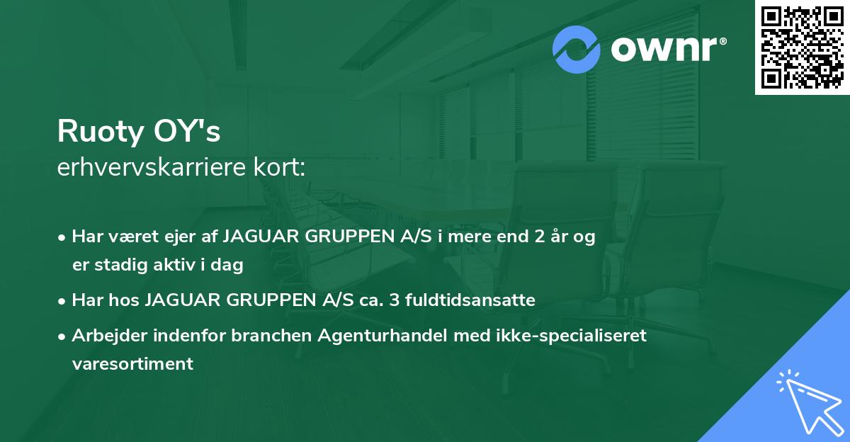 Ruoty OY's erhvervskarriere kort