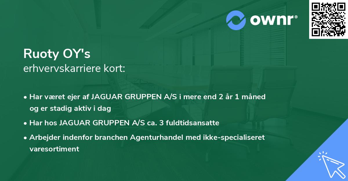 Ruoty OY's erhvervskarriere kort