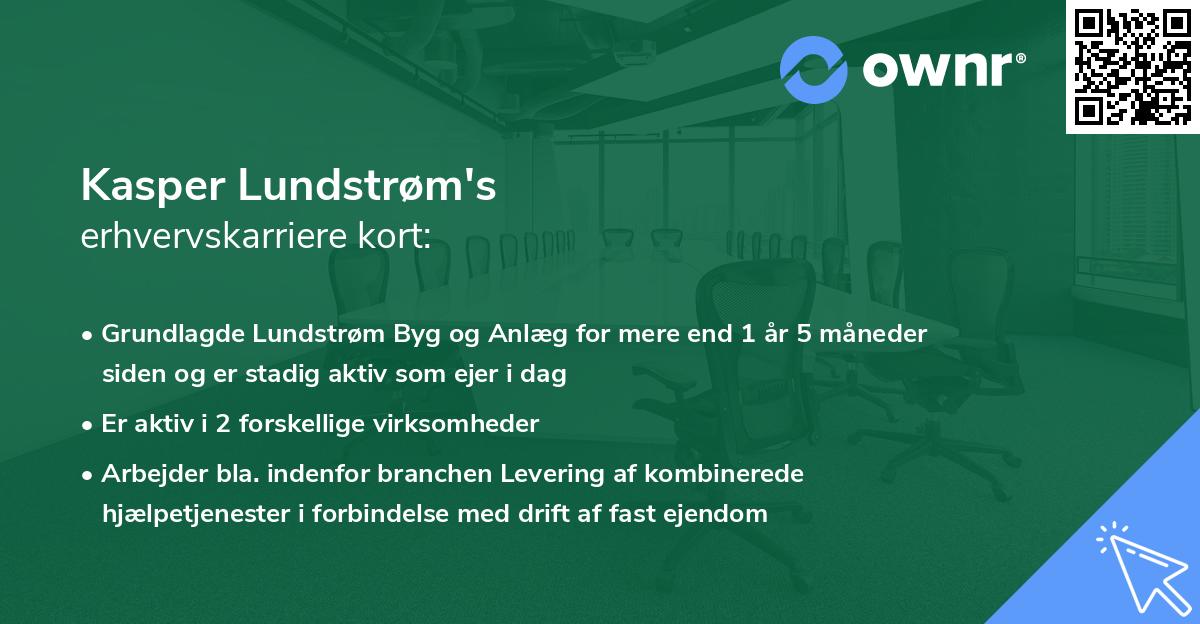 Kasper Lundstrøm's erhvervskarriere kort