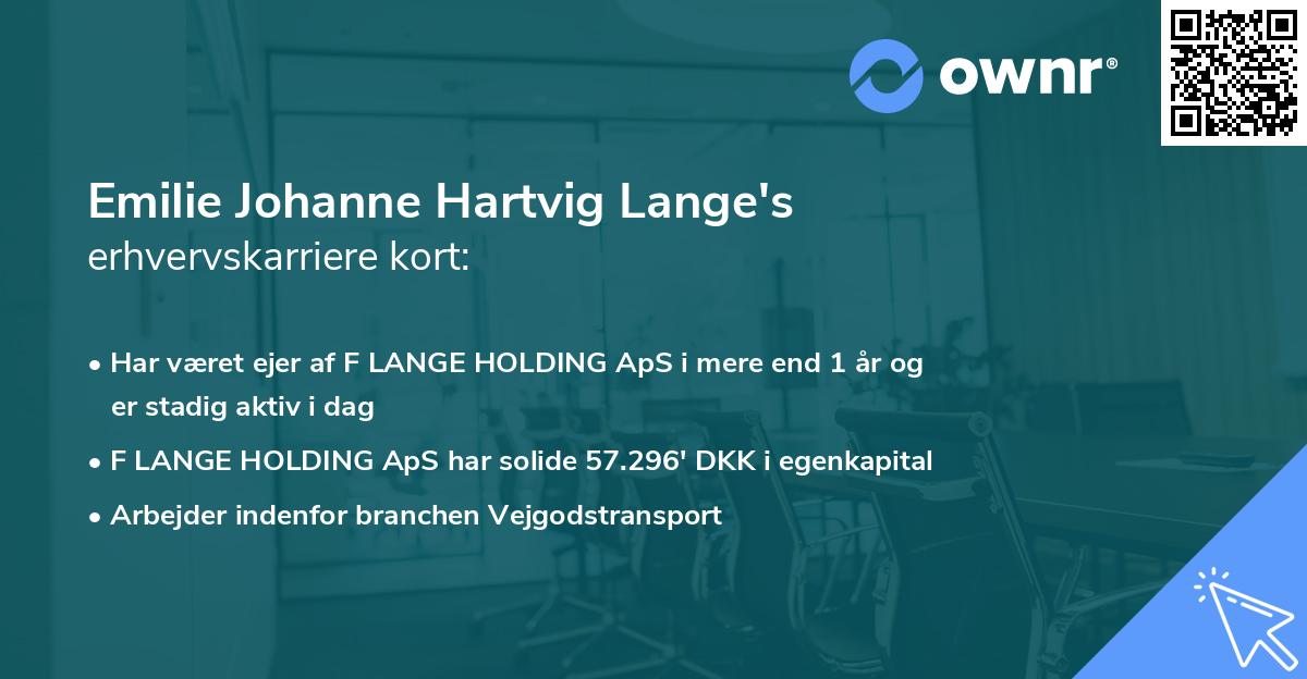 Emilie Johanne Hartvig Lange's erhvervskarriere kort