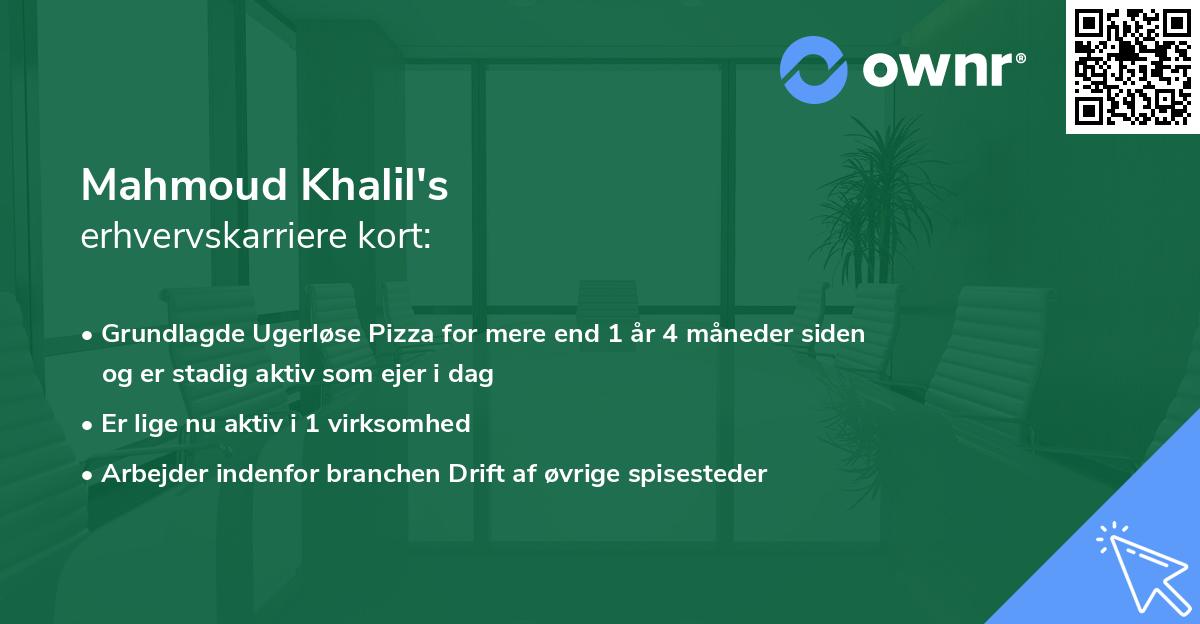 Mahmoud Khalil's erhvervskarriere kort